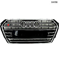 Μπροστινή μάσκα Sline S4 για Audi A4 B9 2016-2019 Χρώμιο - DA708 - Sellzone.bg Μπροστινή μάσκα Sline S4 για Audi A4 B9 2016-2019 Χρώμιο - DA708